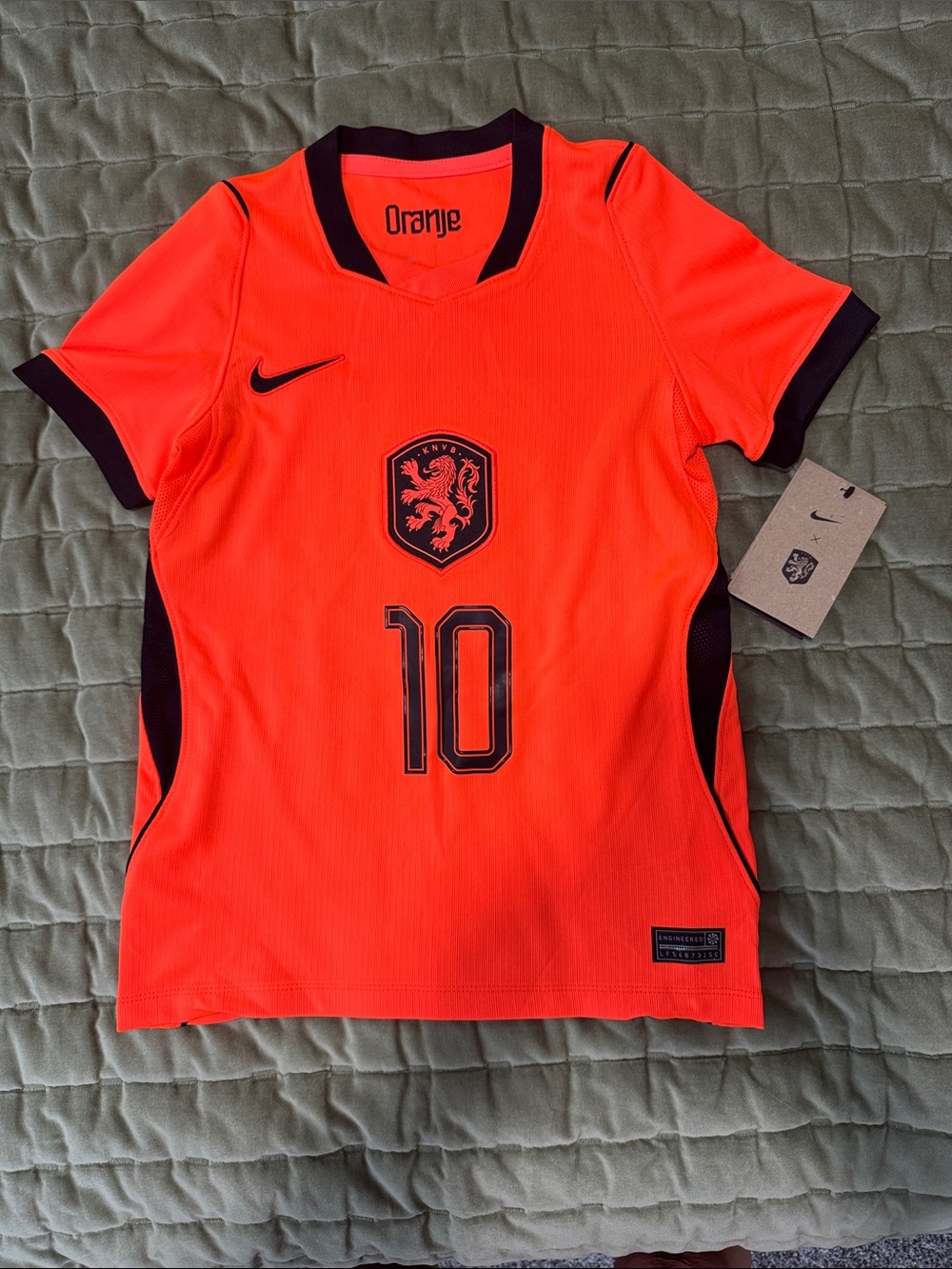 Nike Kids Oranje Netherlands #10 Soccer Jersey - Bright Orange with Black Trim